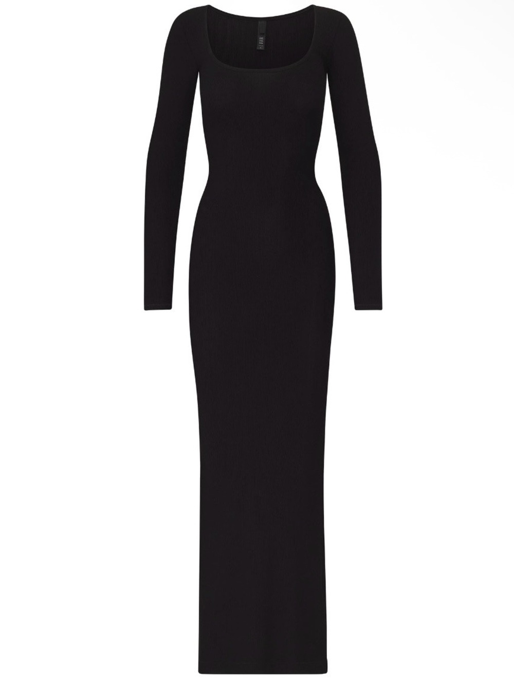 SKIMS Soft Lounge Rib Long Sleeve Maxi Dress Onyx S NWT